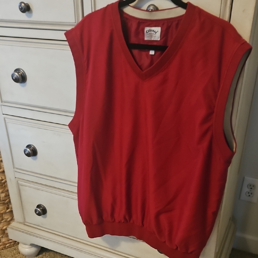 Callaway Dark Red Sleeveless V-Neck Golf Vest